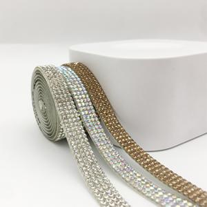 Sinrong Tự Dính Pha Lê Kim Cương Ribbon Trim Tấm Bling Rhinestone Băng Cho Giày Thủ Công Mỹ Nghệ Trang Trí Thủy Tinh Căng - Product Image 1