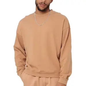 Fabrication Hommes blanc uni USA taille sweat ras du cou hip hop streetwear coton sweats ras du cou sweats à capuche pour personnalisé