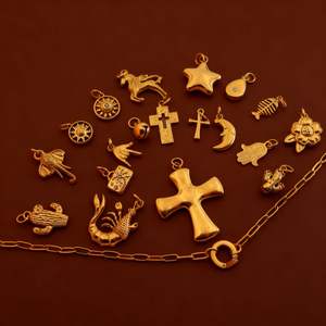 Talismani Spirituali del Deserto Occidentale |   Ciondolo Charm in Acciaio Inossidabile Placcato Oro 18K PVD per Creazione di Gioielli |   Impermeabile e resistente - Product Image 3