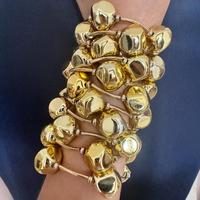 Kaimei 2025 Bijoux de mode, bracelets pour femmes en perles CCB irrégulières superposées, grand bracelet jonc à perles