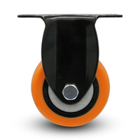Petites roulettes de chariot orange 3''4''5'' Roues élastiques en PVC PP Roues verrouillables