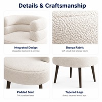 Fauteuil de Salon Pivotant Moderne en Sherpa pour Salon de Manucure et Coiffeuse – Vente Directe en Gros