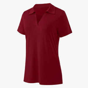 Camiseta Polo de Mujer 2026, Último Modelo, Color Sólido, Manga Corta, Tejida, Casual, Largo Regular, Estilo Liso Teñido, OEM ODM - Product Image 1