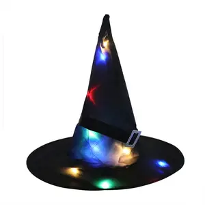 Cosplay fiesta decoración colgante LED multicolor brillante Halloween bruja sombrero