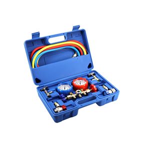 Car Air Conditioning Refrigerant Charging Tool Kit R134a Dual <b>Gauge</b> With Hoses For Vehicle AC Repair - Product Image 3