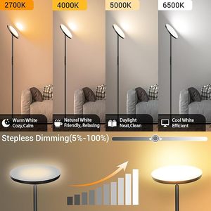 Hiện đại nâng cấp 36W 3600lm siêu sáng <span class=keywords><strong>torchiere</strong></span> từ xa & điều khiển cảm ứng Dimmable dẫn đèn sàn đứng ánh sáng - Product Image 4