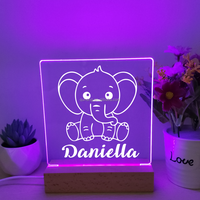 Livraison directe Veilleuse personnalisée gravée unique Cadeaux pour enfants Nom personnalisé Lune et étoiles Acrylique 3D USB Lampe