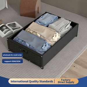 Boîte de rangement pliable carrée moderne en métal pour sous le lit, montage sans outil, conteneur de rangement domestique avec couvercle pour chaussures et outils - Product Image 2