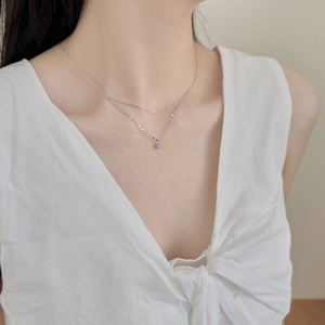 Collier pendentif trèfle à quatre feuilles superposé Dylam en zircone 5A, plaqué or 18 carats rhodié, long collier délicat à superposer pour femme - Product Image 4