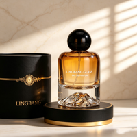 Flacon de parfum en verre minimaliste haut de gamme, élégant, à fond bombé et creux, avec pulvérisateur à pompe, 30ML 50ML 100ML, boîte d'emballage de luxe