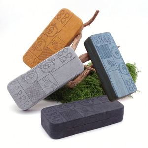 Étui à lunettes rigide pour hommes et femmes, motif géométrique, avec motifs en relief, vente en gros - Product Image 2