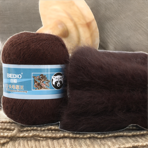 Angola 14S/2 Zhir Len Pha Trộn Sợi Nhà Máy Bán Buôn Chồn Xuống Sợi Với Mái Tóc Dài Nhuộm Mô Hình Cho Tay Đan Dệt - Product Image 3