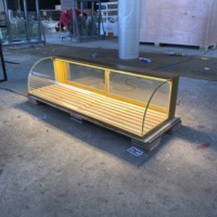Vitrine à sandwichs lumineuse LED personnalisée en verre pur, durable, pour magasin de détail et centre commercial, comptoir de boulangerie, équipement de salade