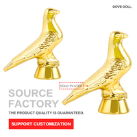 Vente en gros personnalisée Plaque de récompense en résine plastique sublimation rose argenté doré Trophée Pigeon Trophée avec base noire pour récompenses cadeaux