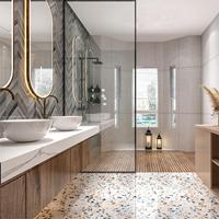 WAYMOVE Évier simple suspendu au mur moderne pour salle de bain Vanité comprenant un lavabo miroir Armoire en bois PVC pour appartement MDF voiture