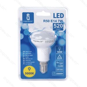 Digostar Led R50 E14 7W 3000K Warm Light Bulb 520 Lumen 25000H Lifespan - Product Image 1