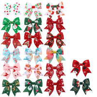Accessoires de cheveux de fille de vacances de noël transfrontaliers imprimés à la main renne flocon de neige princesse ornements de fête pince à cheveux