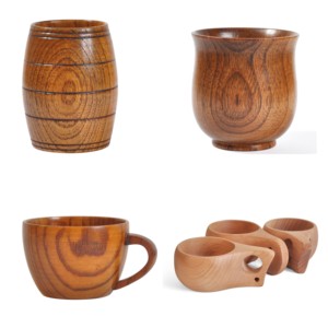 Chope à bière en forme de <span class=keywords><strong>tonneau</strong></span> en bois, tasse à boire classique en bois massif naturel tasses à thé faites à la main pour café, boisson chaude, lait, <span class=keywords><strong>vin</strong></span> - Product Image 1