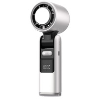 Ventilateur portable pliable à affichage numérique 100 vitesses avec fonction de compression de glace, mini-ventilateur de poche haute vitesse