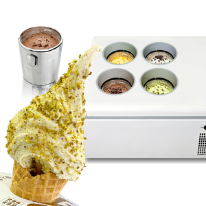 Worktop Pozzetti 4 Pans Stainless Steel Commercial Food Prep Station Dipping Cabinet Mechanical <b>Thermostat</b> Direct Cooling - Product Image 5