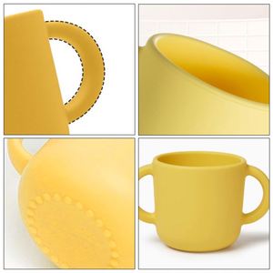 Gobelet à eau en silicone personnalisé sans couvercle pour bébé avec poignée, gobelet à eau compact et minimaliste pour un usage domestique - Product Image 4