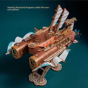Puzzle 3D <span class=keywords><strong>en</strong></span> bois Dirigeable Fantastique et Bateau Pirate - Kit de construction de modè<span class=keywords><strong>le</strong></span> découpé au laser DIY, Cadeau créatif pour adultes et adolescents - Product Image 2