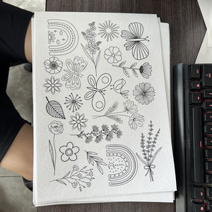 Patch de <span class=keywords><strong>transfert</strong></span> de motif de broderie à la main, point de croix, adhésif, soluble dans l'eau, respirant, en microfibre, <span class=keywords><strong>thermocollant</strong></span>, gaufré - Product Image 3