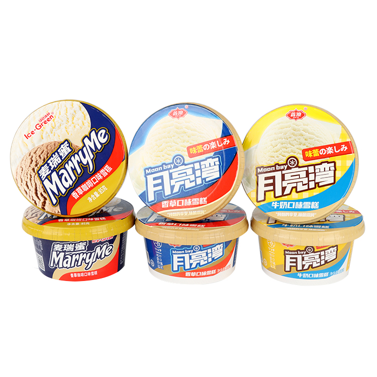 High Quality Packaging Disposable Food Grade Ice Cream Paper Cups With Lid