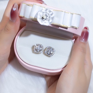 Boucles d'oreilles en or massif 18k 14k 10k et argent avec moissanite MSE-580 - Product Image 4