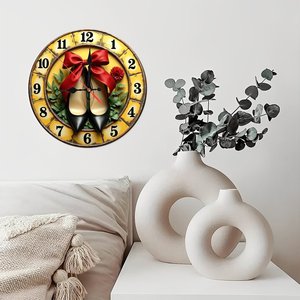 Round Wooden Wall <b>Clock</b> <b>Roman</b> Numeral Design Handcrafted Silent Non Ticking Home Interior Decoration - Product Image 2