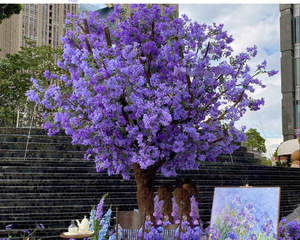 Rama Artificial de <span class=keywords><strong>Jacaranda</strong></span> Bicolor Morada de 62 cm de Largo, Flor Artificial de <span class=keywords><strong>Jacaranda</strong></span> para Arreglos Florales de Boda, Decoración de Jarrones de Hotel - Product Image 4