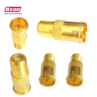 Adaptador RF con Chapado en Oro, Conector Macho Rápido Tipo F a Conector Hembra Tipo F