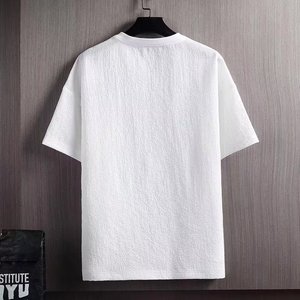 T-shirt d'été décontracté à manches courtes pour homme, motif uni, coupe ample, <span class=keywords><strong>en</strong></span> polyester, de <span class=keywords><strong>marque</strong></span> tendance - Product Image 3