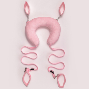 Oreiller en forme de U pour les jambes Bdsm, noir/rose, prix compétitif, matériau <span class=keywords><strong>super</strong></span> doux en cristal, coton pp, menottes incluses, jouet <span class=keywords><strong>sexy</strong></span> - Product Image 4