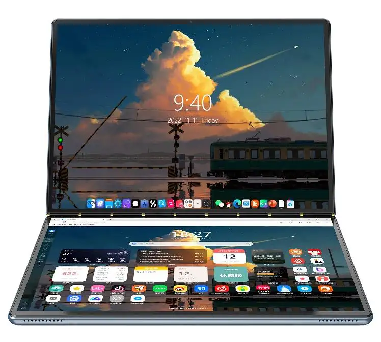 Melhores vendas 13.5 + 13.5 polegada Dual Screen notebook DDR5 16GB dual touch screen computador para laptop de negócios