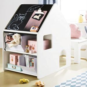 Combinación de estantería blanca moderna para niños y Escritorio de aprendizaje Gabinete de madera de nuevo diseño en forma de <span class=keywords><strong>casita</strong></span> para uso escolar y en el parque - Product Image 1