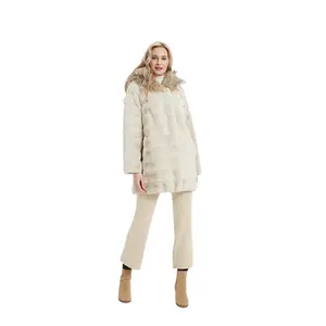 Fashion Custom Long 100% Polyester Winter Warm Luxury Women Faux Fur Coats