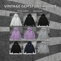 Sweat à capuche polaire 100 % coton pour homme, coupe classique, lavage frontal personnalisé, anti-rétrécissement, décontracté, sportif, 450