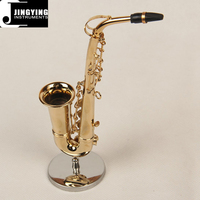 Modèle de saxophone alto miniature Jingying Music 2024, modèle de saxophone alto miniature en laiton, décoration d'intérieur, cadeau d'instrument pour anniversaire/Noël