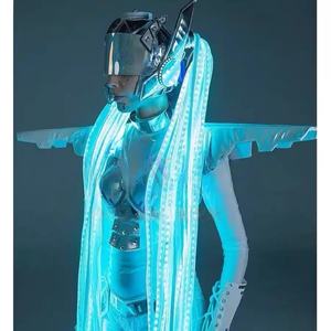 Disfraz de Robot <span class=keywords><strong>GOGO</strong></span> con Temática de IA y Luces LED Cibernéticas para Discotecas y Bares - Product Image 1