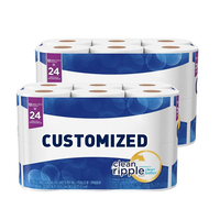 Papier toilette gaufré blanc 2 ou 3 plis, ultra doux, en pâte de bois vierge, respectueux de l'environnement, OEM ODM