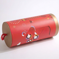 Nouvel An : Boîte Cadeau Cylindrique Porte-Bonheur, Emballage Festif Rouge, Seau Cadeau Festif, Origine Chine, Personnalisable en Option