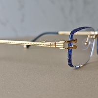 Lunettes optiques rectangulaires sans monture, monture dorée, verres en résine, anti-UV, unisexe, adultes, toutes formes de visage, correction de la vue