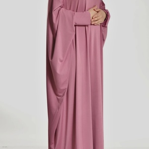 6210 #   Vente flash : robe de prière pour femmes musulmanes, col rond, long hijab, jilbab, abaya islamique, robes maxi de Dubaï - Product Image 3