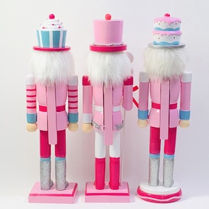 <span class=keywords><strong>Soldat</strong></span> Casse-Noisette en Bois <span class=keywords><strong>Rose</strong></span> de 38 cm, Décoration de Scène de Noël Faite à la Main, Figurine de Table Décorative - Product Image 3