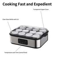 Machine à Yaourtière Électrique Automatique pour Maison, en Acier Inoxydable, Contrôle de Température, Matériau Plastique, Usage Domestique