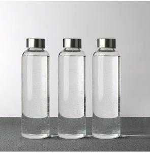 Botella de agua de borosilicato de hidrógeno de tamaño personalizado Botella de agua potable de vidrio con funda 500ml 750ml 1000ml - Product Image 1