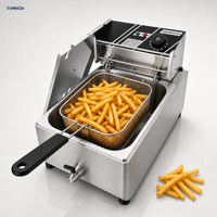 Friteuse électrique professionnelle à cuve unique avec panier pour restaurant commercial, hôtel, machine à frire en acier inoxydable