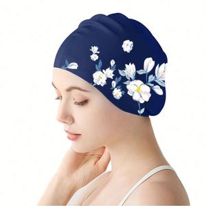Eco-Friendly Customized Logo Silicone Swim Cap Fashion Print Durable Non-Slip Waterproof Pouch Classical <b>Bath</b> Toilet Supplies - Product Image 1