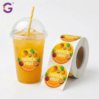 Autocollants ronds personnalisés en vinyle, étiquettes adhésives imperméables pour emballages alimentaires, autocollants résistants à l'huile pour bouteilles de jus et gobelets